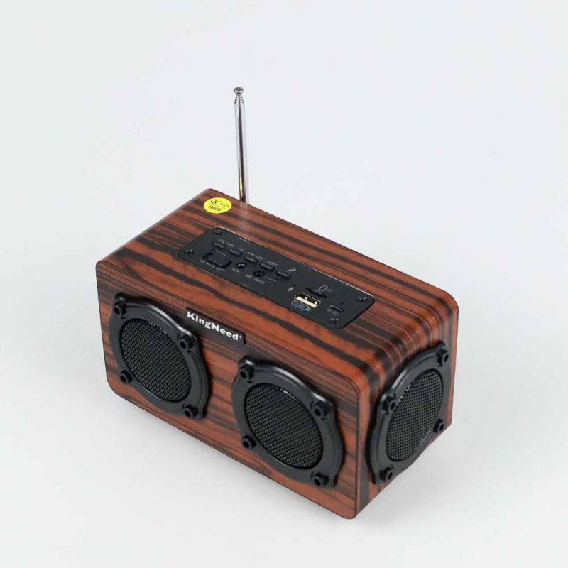 Speaker bluetooth desain kayu 4 speaker & FM radio