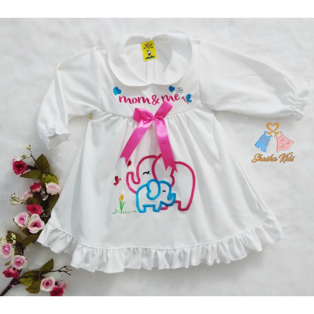 [I 08] Baju Bayi Perempuan / Dress Bayi Perempuan Setelan Panjang merk GL usia 3-9 bln