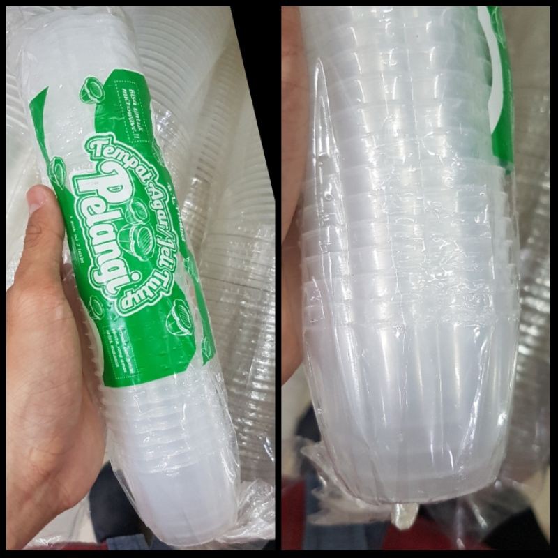 PELANGI Gelas - Cup - Wadah Jeli - Pudding / Agar-agar TEBAL + Tutup isi 24 pcs