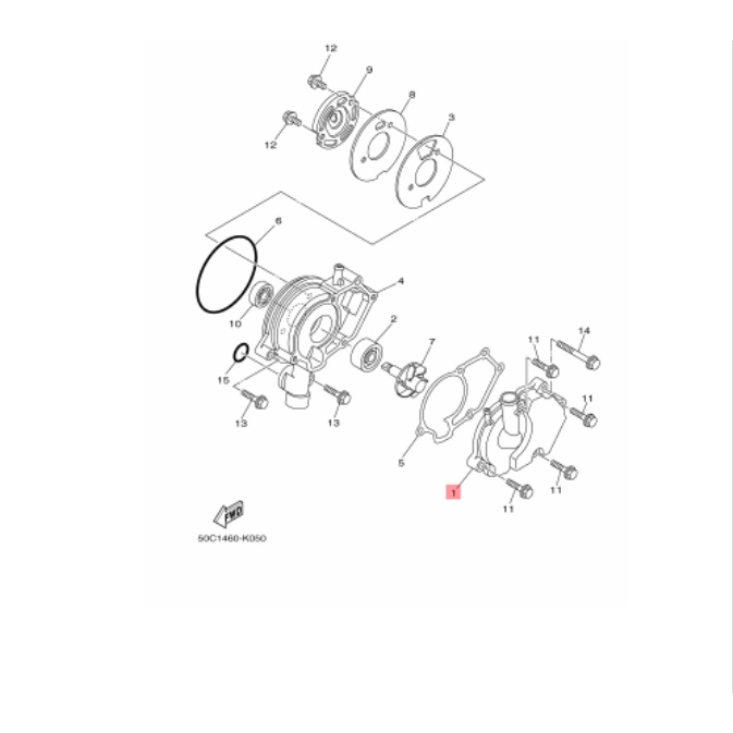 COVER HOUSING TUTUP BLOK RUMAH WATERPUMP WATER PUMP JUPITER MX 135 LAMA NEW NJMX ORIGINAL YGP 1S7-E2422-00