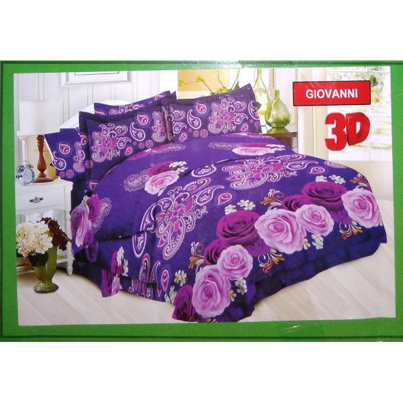 Sepre Bonita Mitif, Sprei Bonita Giovanni No.1 King 180 Seprai Batik Bunga Mawar Pink Ungu ,Bahan