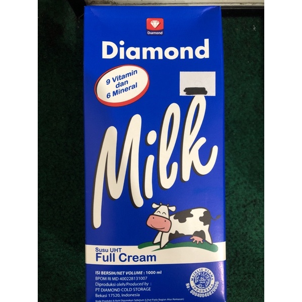 SUSU UHT DIAMOND 1liter  / SUDAH TERMASUK BUBBLEWRAP