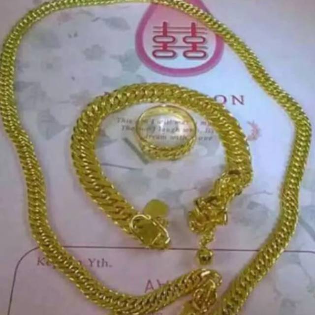 Xuping set peehiasan lapis emas 24k 2708h