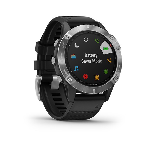 Garmin Watch Fenix 6s Silver with Black Band Sport SmartWatch - Garansi Resmi Tam 2 Tahun
