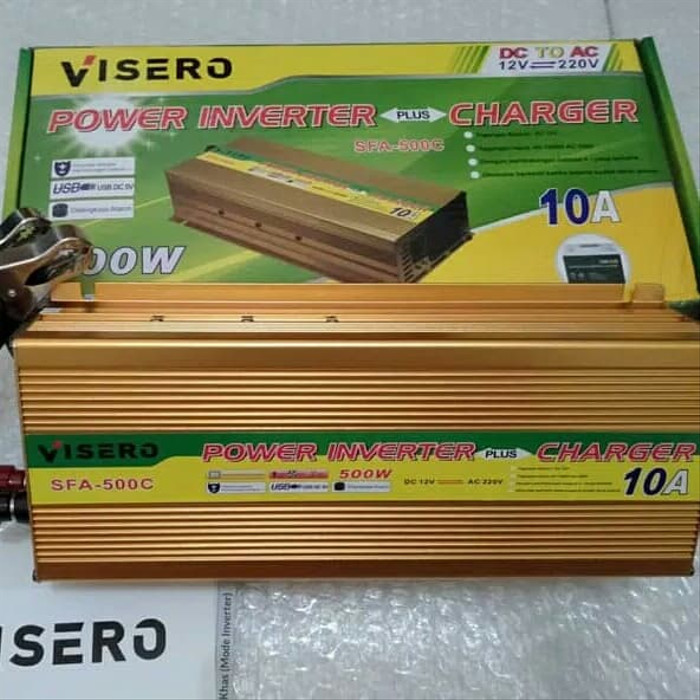 Power Inverter 500 Watt Plus Charger 10A Visero Sfa-500C Termurah
