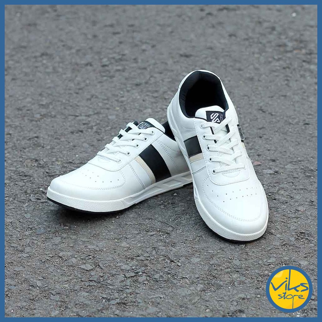 Sepatu Sneakers Putih Pria Cowok Tali Casual Distro Kuzatura Original Suede Lokal Premium Elegan Sepatu Santai