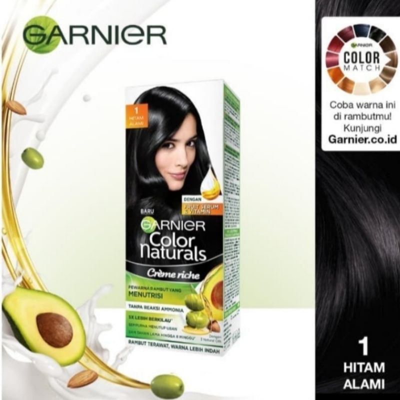 Garnier Hair Color Cat Rambut # 1 Hitam Alami