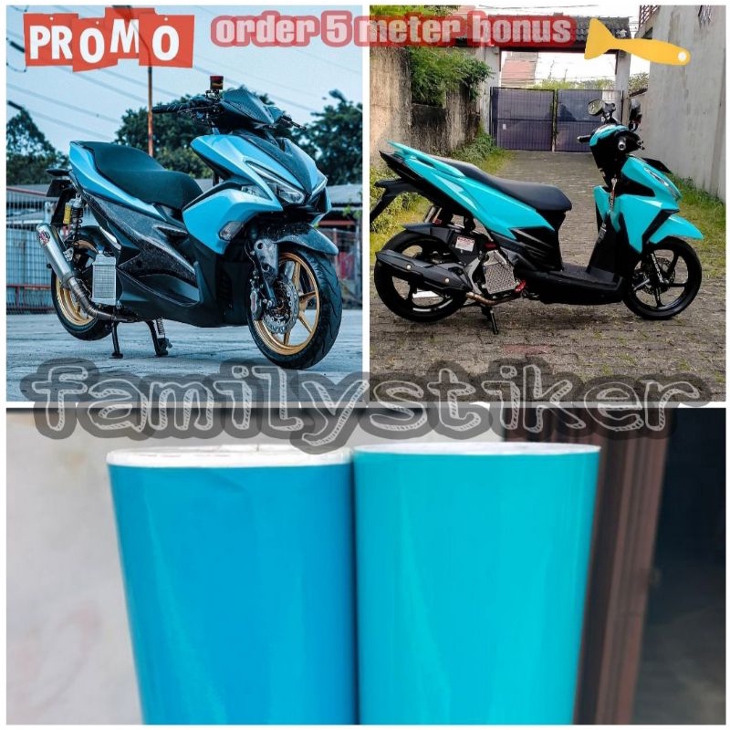 Sekotlet Motor Biru Glosy Sticker Motor Warna Hijau tosca Skotlet Stiker Biru Doff Skotlet StikerBir