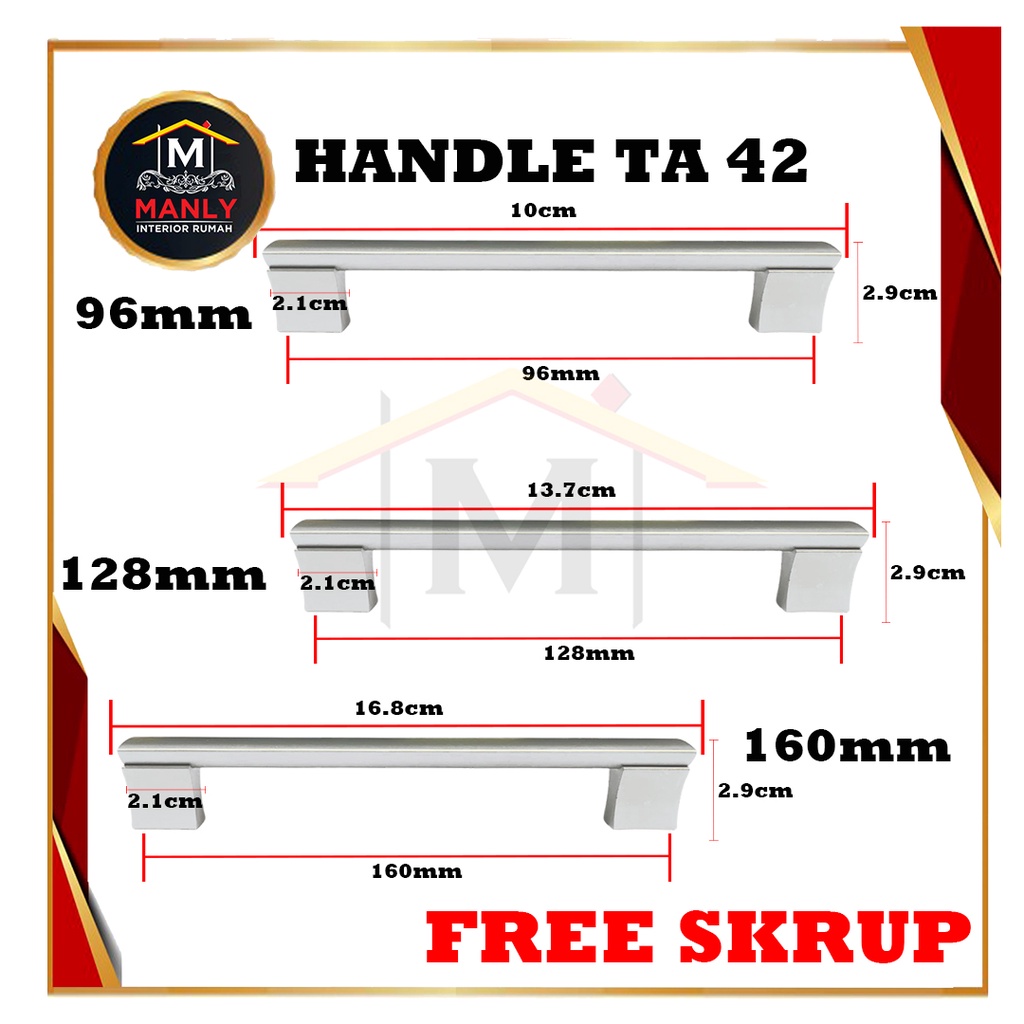 Tarikan Handel Lemari / Handel Laci TA 42 Huben, Isi 1 pcs