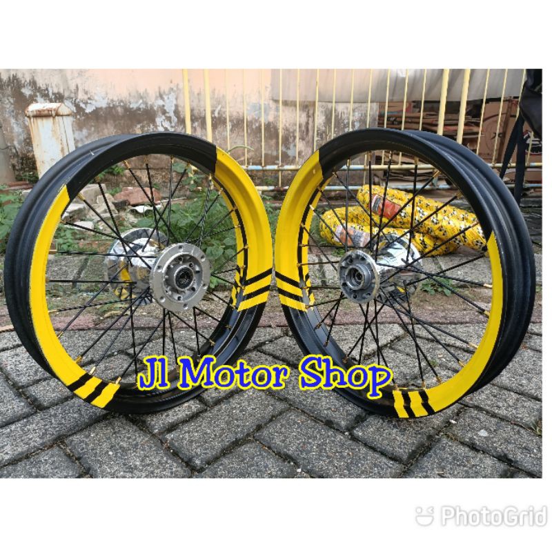 Paketan Velg Supermoto Super Moto Klx 150 Dtracker  CRF150 CRF 150 Ban Maxxis Zeneos IRC Warna Bebas