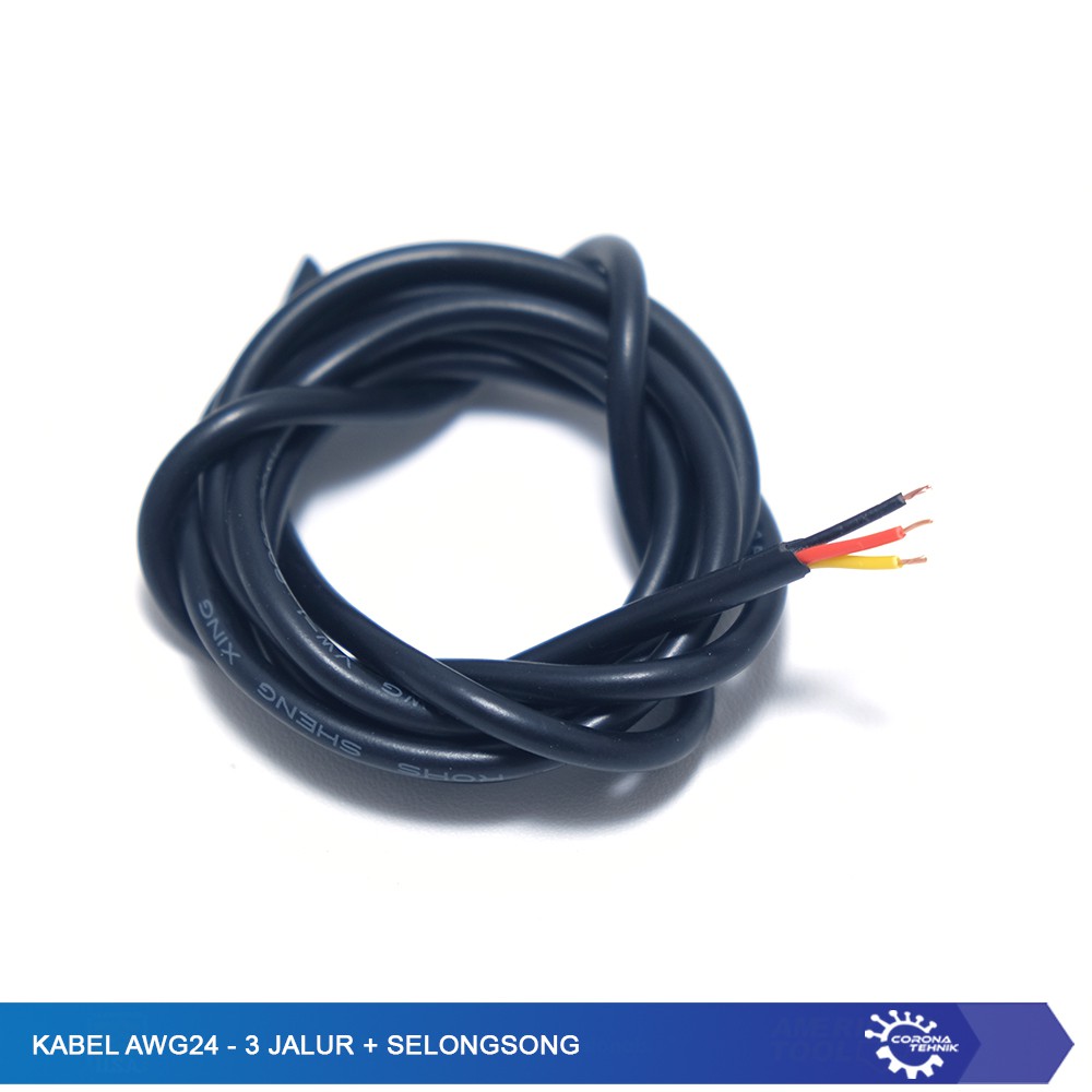 Kabel AWG 24 - 3 Jalur + Selongsong @ 1 Meter