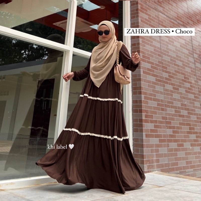 ZAHRA DRESS | Home Dress with Premium Lace | Gamis Renda Premium