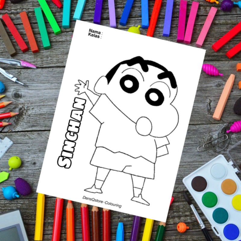 

Kertas Mewarnai Anak Tema Shinchan / Kertas Gambar (10 Lembar Gambar)