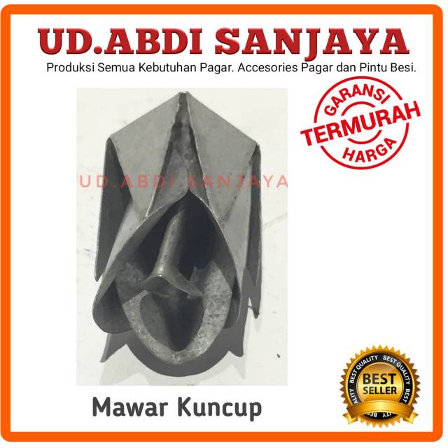 Ornamen Pagar Mawar Kuncup Besi Tempa