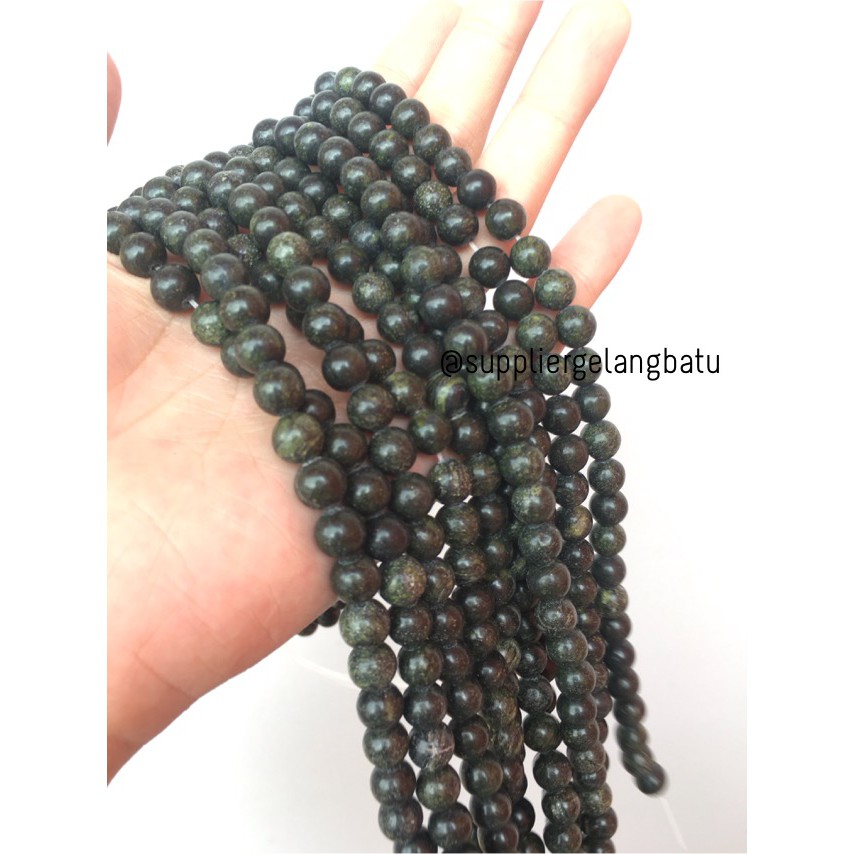 Black Jade 8mm magnetic bahan gelang kalung kesehatan premium akik grosir kerajinan bahan supplier