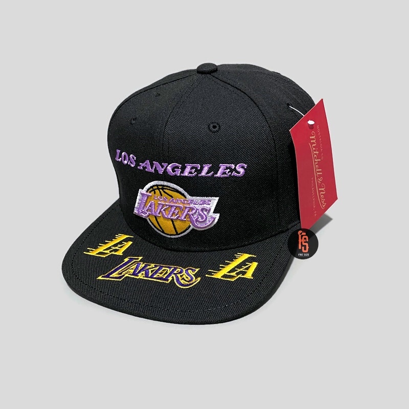 TOPI MITCHELL &amp; NESS ORIGINAL ORIGINAL FIT FL LOS ANGELES LAKERS BLACK