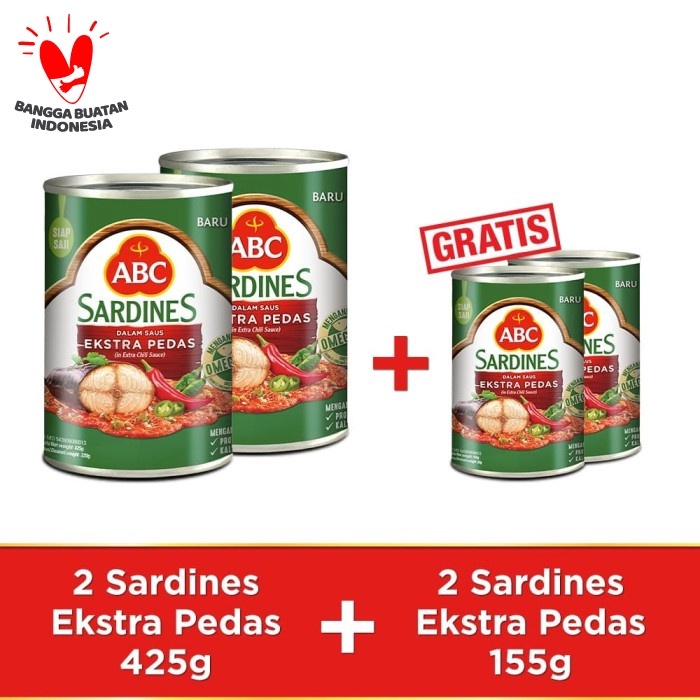 

Gg0Hh Abc Sarden Saus Extra Pedas 425 G - Buy 2 Pcs Get 2 Free Sarden 155 G Ds0kk