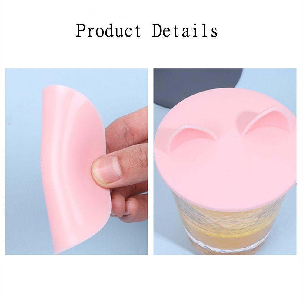 Solighter Penutup Cangkir Telinga Kucing Kelinci Heat Preservation Reusable Sealed Cover