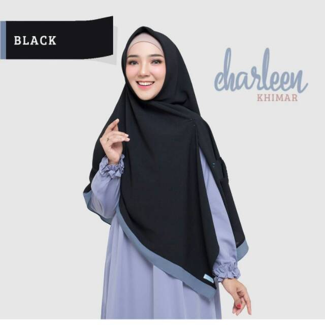 Khimar Hijab Semi Instan List Diamknd Crepe