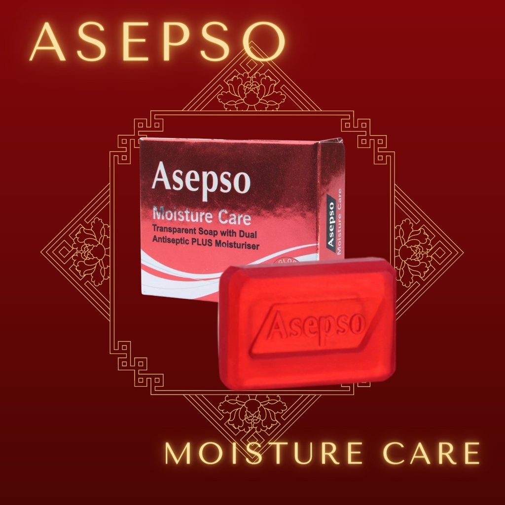 Asepso Transparant Moisture Care 80g Antiseptics Plus [ Red }