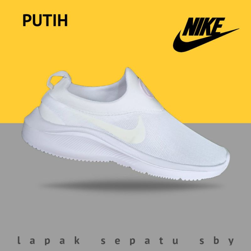Sepatu Sport Slip On Santai Nike Kaishi Full Black Hitam Polos Sepatu Kerja Sekolah Pria Wanita