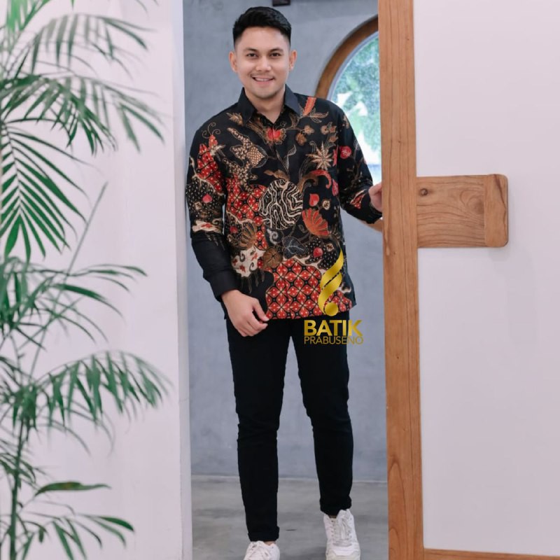 Kawung Berseri Kemeja Batik Pria Prabuseno Premium Baju Kondangan Pesta Lamaran Kerja Kantoran PNS G