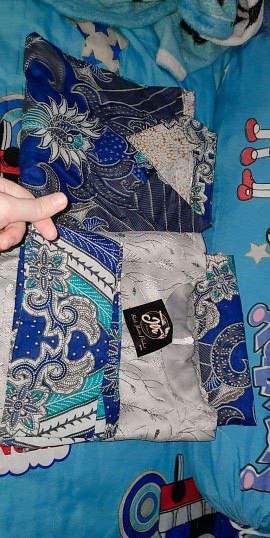 Batik Couple Kebaya Tunangan Lanura Biru Modern