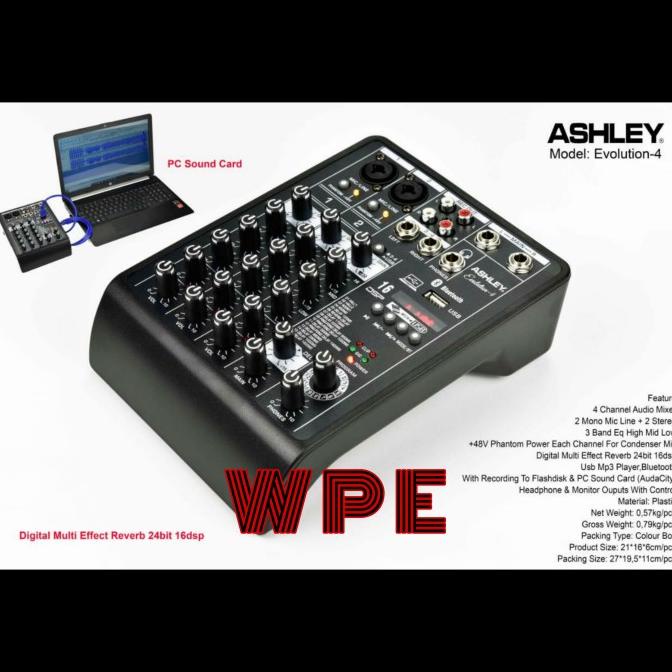 mixer audio ashley evolution 4 / 4channel evolution4 soundcard