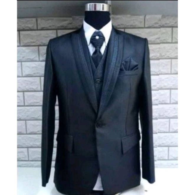 JAS PENGANTIN PRIA HITAM /jas wedding pria hitam modern/jas formal premium