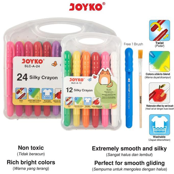 

PERALATAN MENGGAMBAR SILKY CRAYON KRAYON HALUS JOYKO SLC-A WARNA COLORS PERALATAN LUKIS