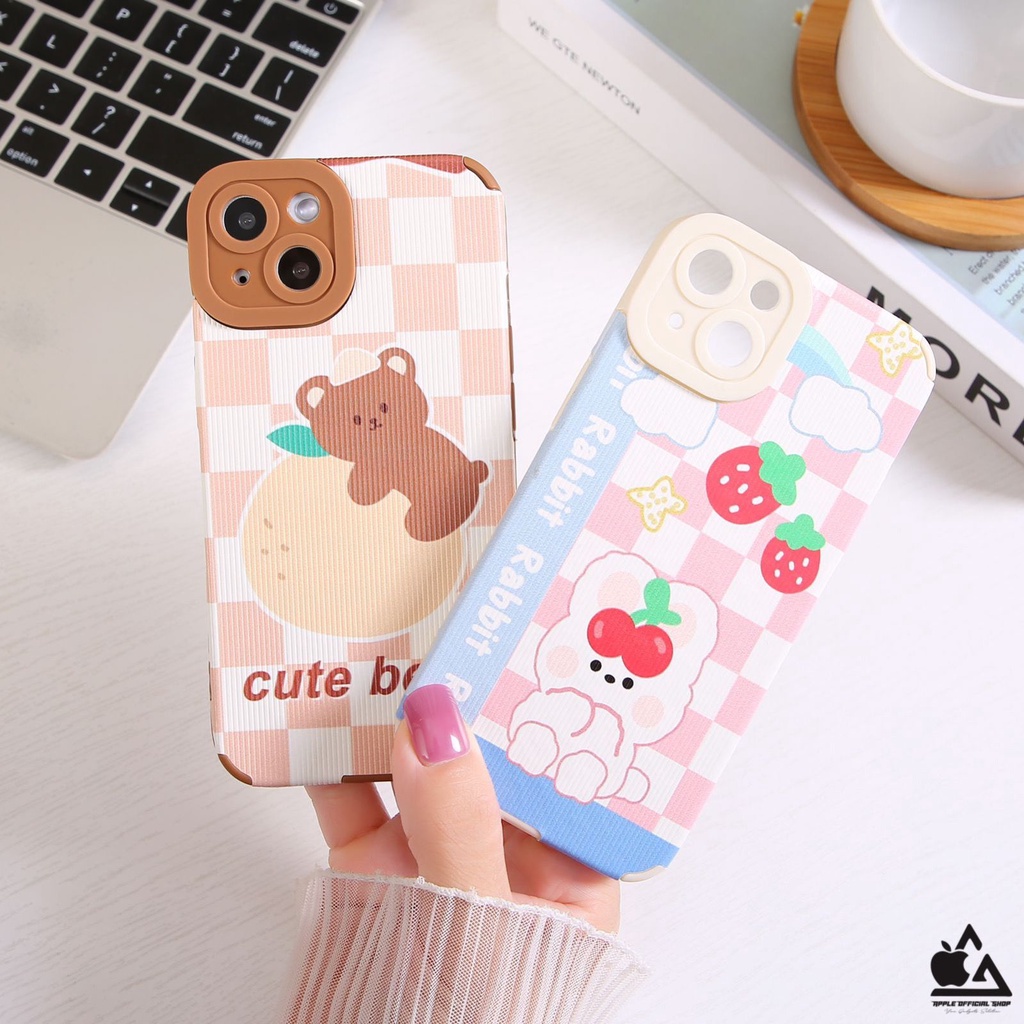 Softcase Lucu Leather Motif Bear REDMI NOTE 11 4G NOTE 11 PRO 4G 10C  Soft Case Korean Hellokitty Clear Bening SILIKON MEWAH Camera Kamera Protection