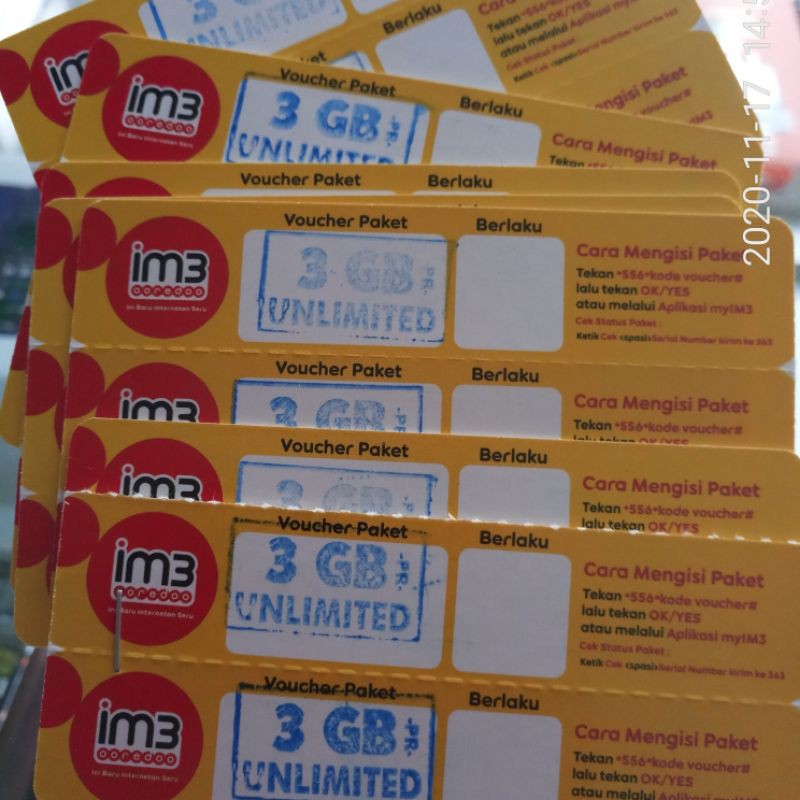 Voucher indosat 3gb unlimited