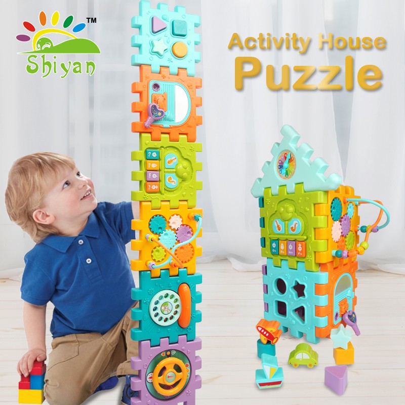  Shiyan mainan  bayi  box puzzle dengan musik bentuk puzzle 