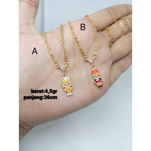 kalung koye nori anak gant lol cat kramik warna premium / kalung anak perak asli lapis mas/ perak925