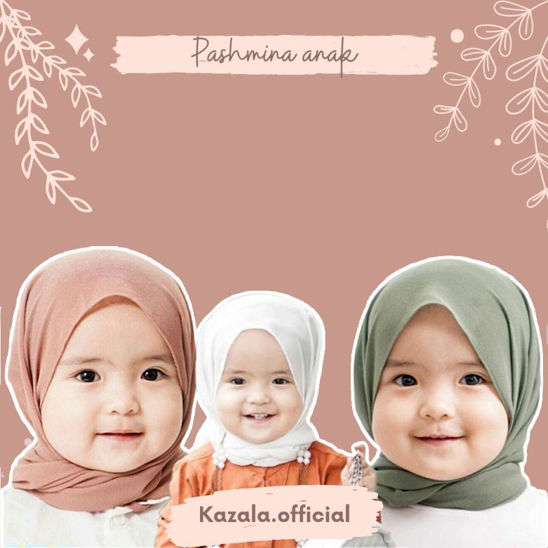 Pashmina Karet Anak / Pashmina Anak / Kerudung Anak by Kazala Official
