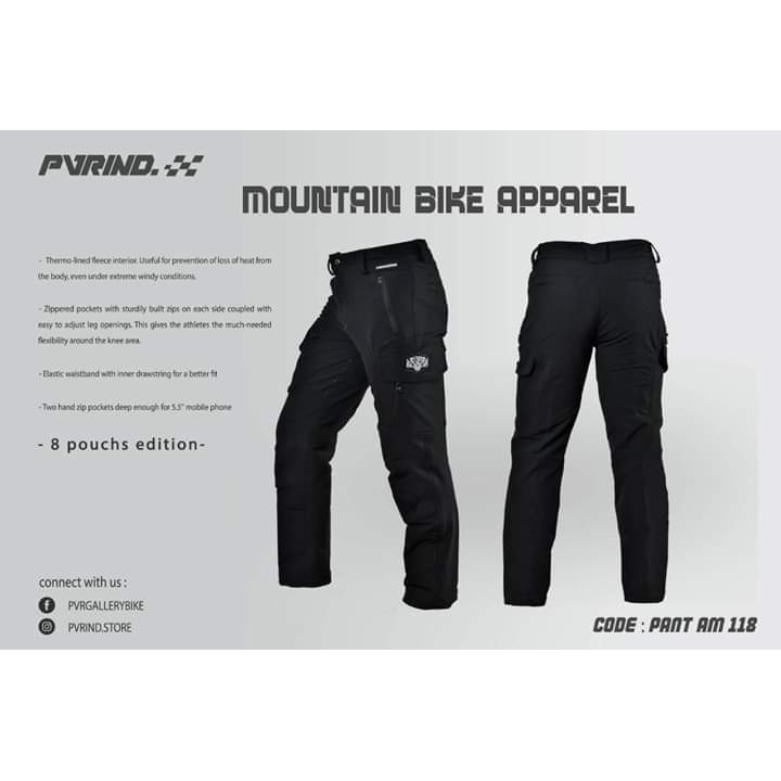 PVR IND PANT 118 CARGO CELANA PANJANG CARGO WARNA HITAM