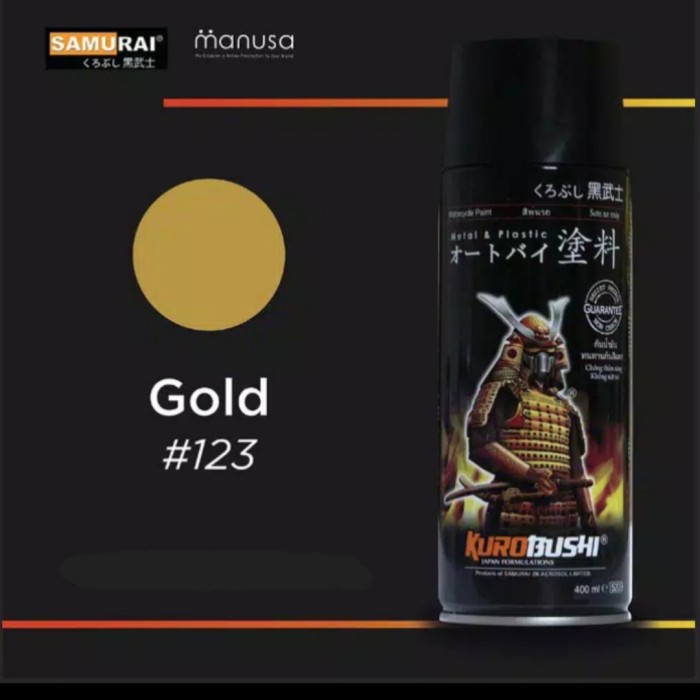 Cat Pilok Gold Samurai Paint 123 - Cat semprot Kaleng Samurai gold 123