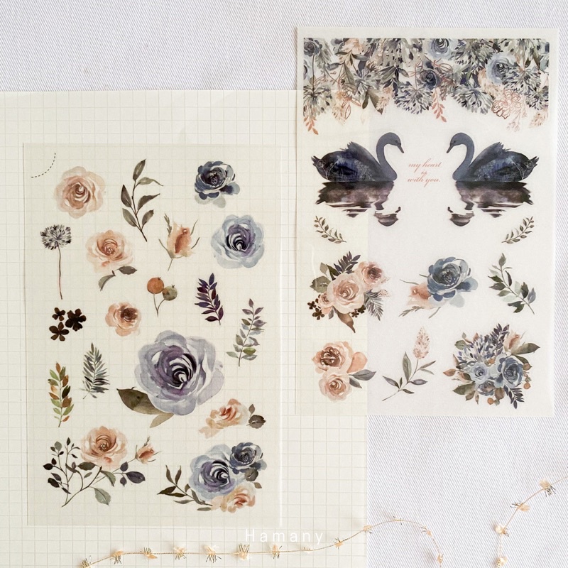 

MU Craft Print-On Sticker Blue Swan 032