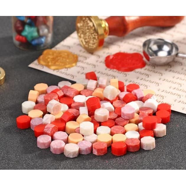 Vintage Octagon Sealing Wax Beads - Mixed Color (10 pcs)