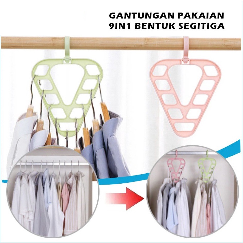 Gantungan Baju 9in1 Magic Hanger Pakaian 9 Lubang Hemat Ruang 0802