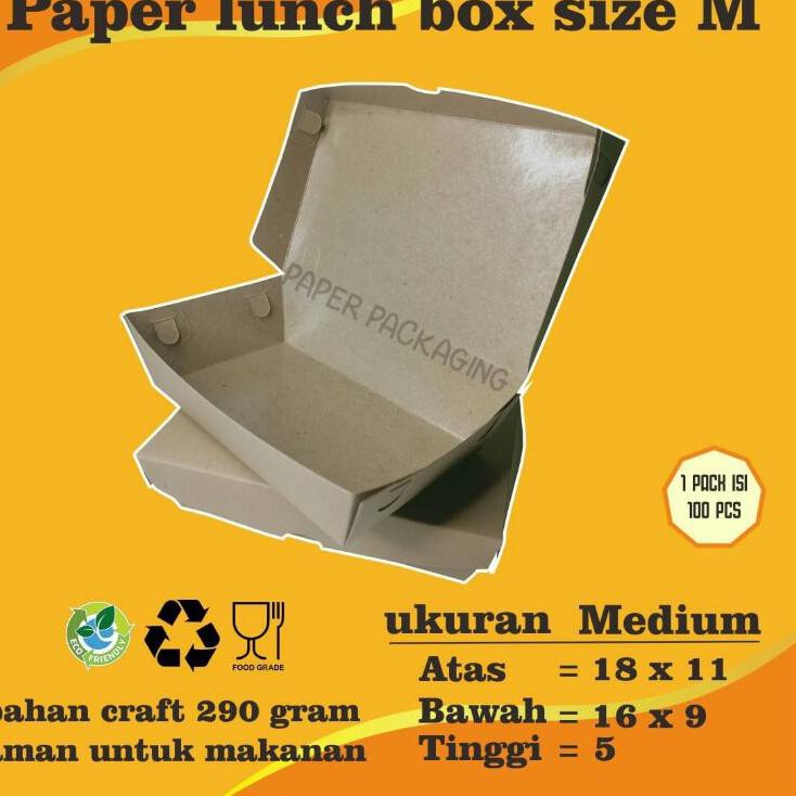 Jual Paper Lunch Box Packaging Kotak Makanan Dus Kemasan Ayam Geprek