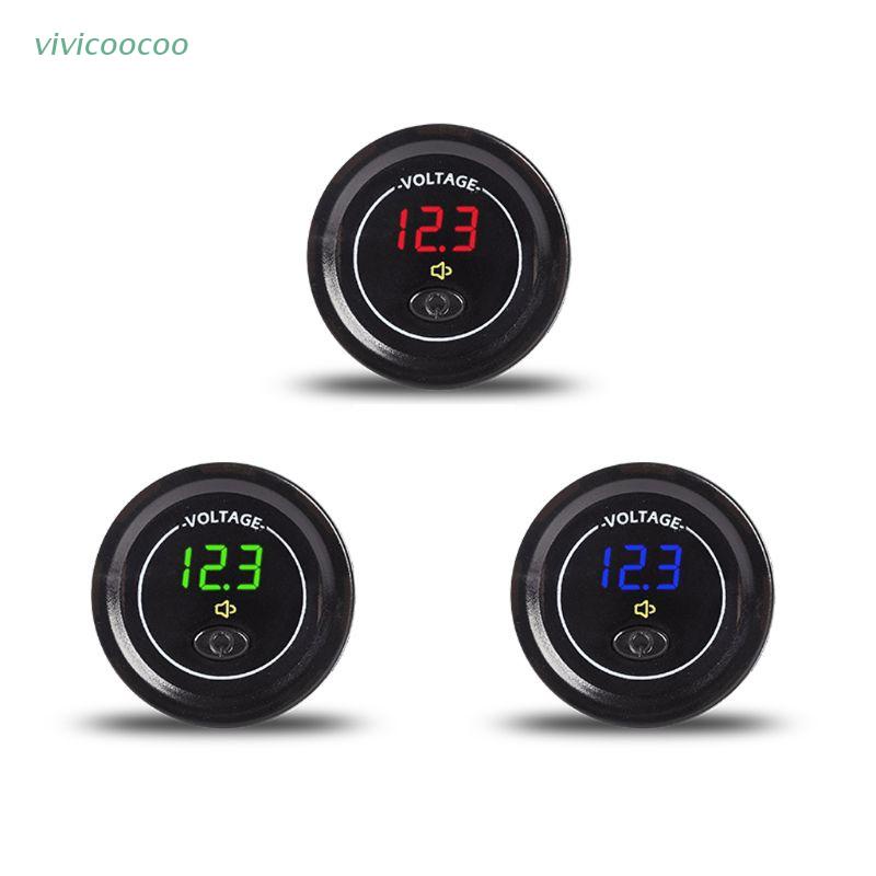 VIVI   Waterproof Motorcycle Boat Car DC 12V 24V 30V LED Voltmeter Display Voltage Meter with ON OFF Switch Low Voltage Alarm