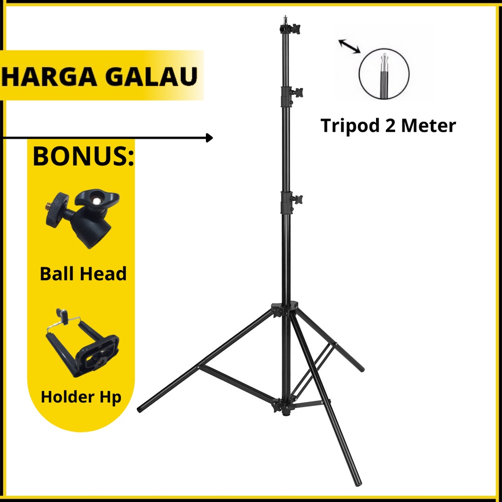 tripod handphone | Tripod 2meter | Tripod Besi Stand Ring light