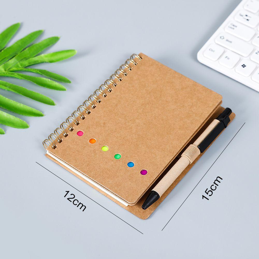 Nanas Lined Spiral Notebook Penanda Halaman Siswa Kraft Paper Cover Tab Indeks Berwarna