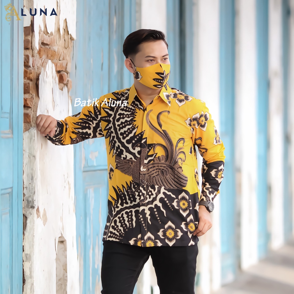 KEMEJA BATIK PRIA PREMIUM LENGAN PANJANG REGULAR BATIK ALUNA PCW 070