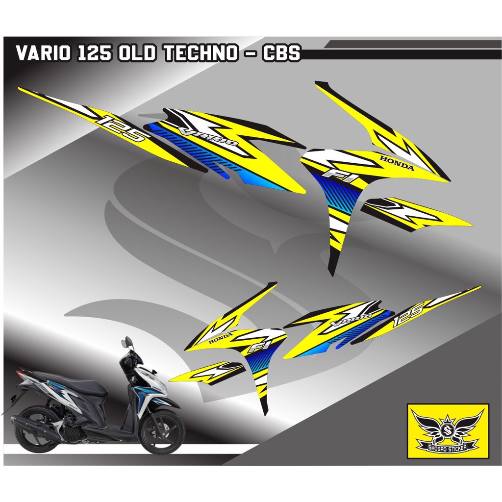 STIKER (COD) STICKER VARIASI CUSTOM MOTOR HONDA VARIO FI 125 TECHNO OLD STRIPING VARIASI/STICKER CUS