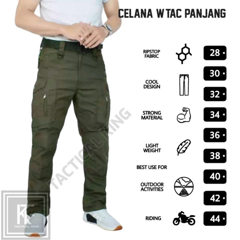 Celana Tactical W.tac panjang /pakaian outdoor/celana cargo