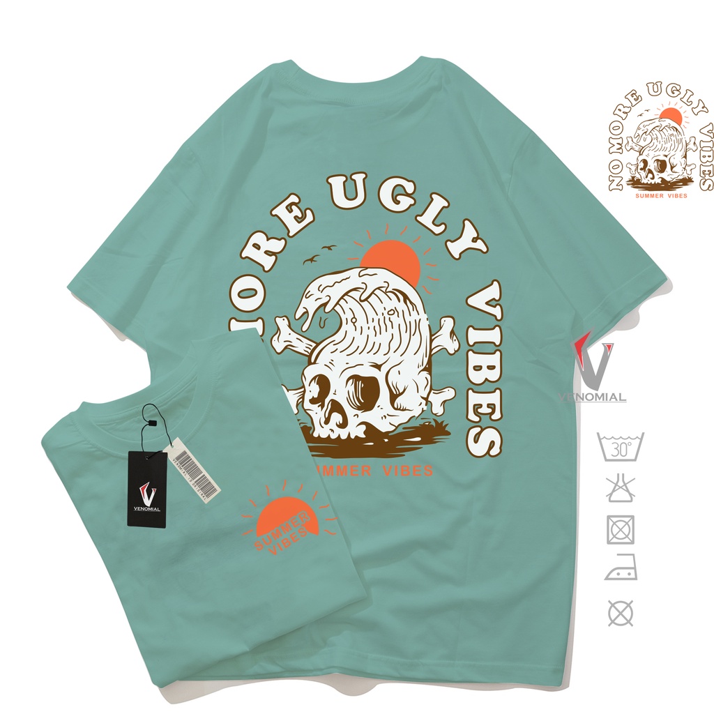 kaos Distro Pantai NO  MORE UGLY VIBES / Kaos Motif Keren / Kaos Summer / Kaos Pantai / Kaos Outdoor