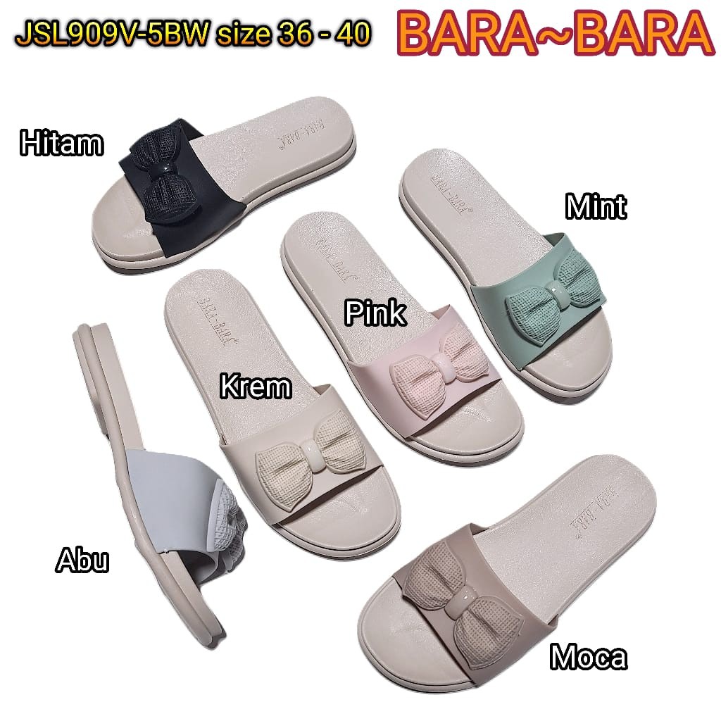 sandal jelly bara bara import sendal wanita karet pita barabara cewek JSL909V-5BW