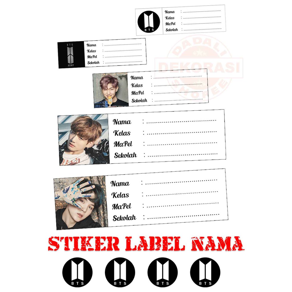 Stiker Label Nama BTS Shopee Indonesia Stiker Label Nama BTS Shopee Indonesia